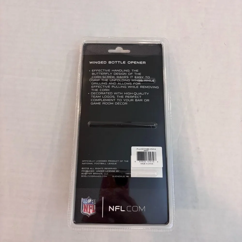 NFL Detroit Lions Jersey Design Logo Winged Wine Corkscrew And Bottle Opener NEW